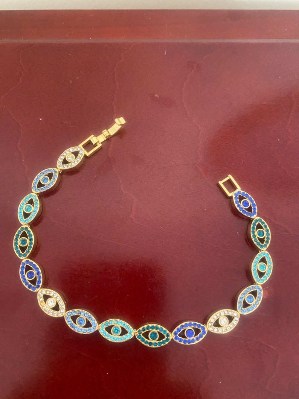 Gold-Tone Blue & Teal Evil Eye Bracelet - Women's Fashion Jewelry